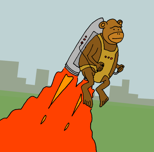 Monkey with a jetpack